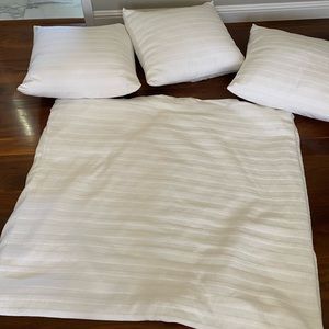 West Elm Cal King Duvet Cover & 3 Euro Sham Covers